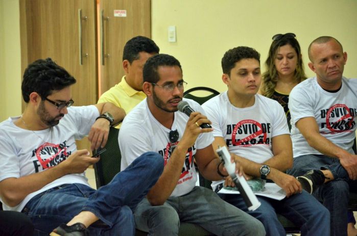 Pedro Davi Secretario geral do SindjusMA, Antonio Loucélio e Bruno ambos da comarca de Bacabal