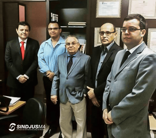 O advogado Guilherme Zagalo, Aníbal Lins; o desembargador Marcelino Ewerton, que foi relator da Ação Rescisória movida pela PGE contra os 21,7%; e os advogados Pedro Duailibe Mascarenhas e Danilo Canhota.