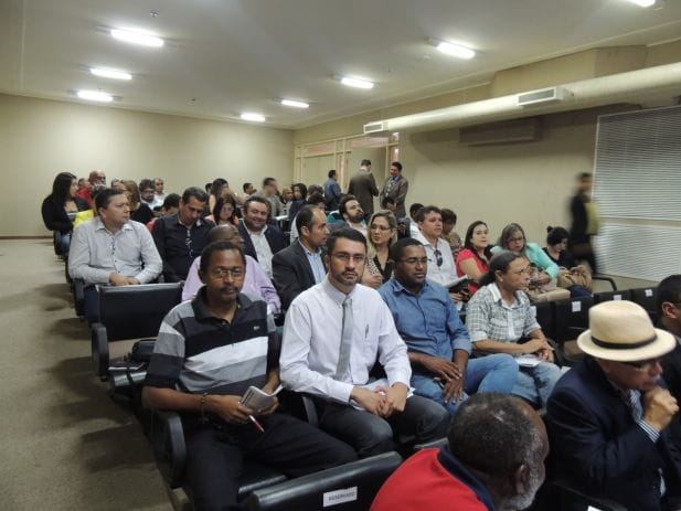 Representaram o SINDJUS-MA (da esq. à dir.) na Plenária: Emanuel Jansen (servidor), Márcio Luís (presidente) e George dos Santos (dir. Cultura e Promoção Social).