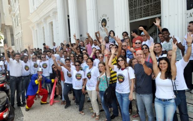 Servidores do Tribunal de Justiça durante o último movimento predista da categoria.