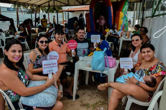 Muitos servidores levaram a família para a diversão