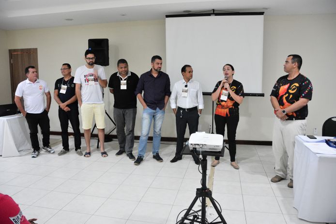 Diretoria do Sindjus-MA reunida durante o Conselho de Representantes Regionais.
