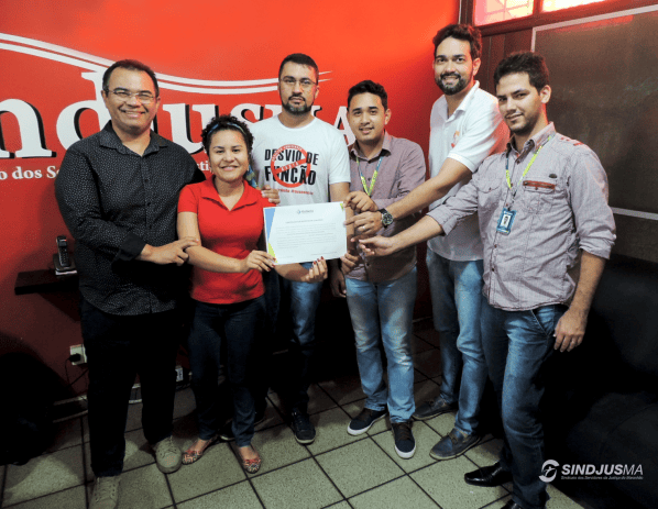 Direção do Sindjus-MA e consultores comerciais da Faculdade Estácio de São Luís