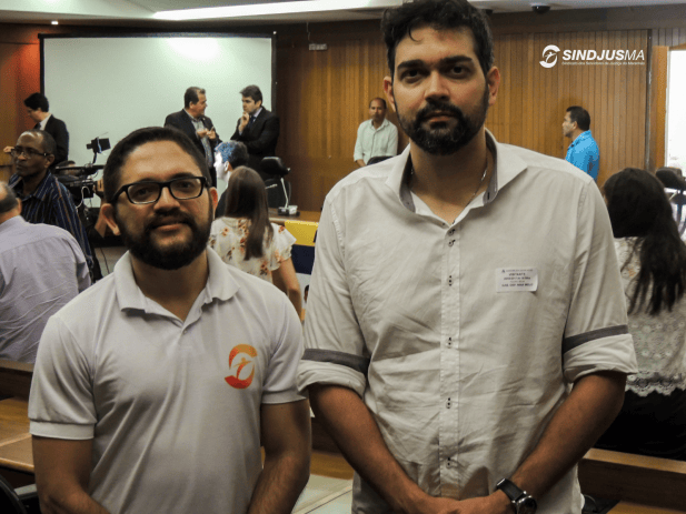O diretor de Assuntos Jurídicos do Sindjus-MA, Artur Estevam Filho, e o diretor de Mobilização, Pedro Davi Araújo