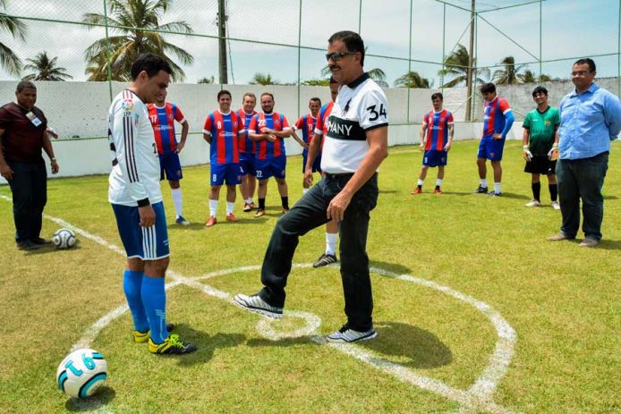 Desembargador José Joaquim deu o pontapé inicial do I Torneio do Servidor de Futebol Society do Sindjus-MA