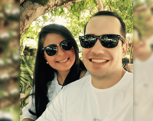 A servidora Luanna Belo, em Barreirinhas, ao lado do marido Pedro Raposo Júnior