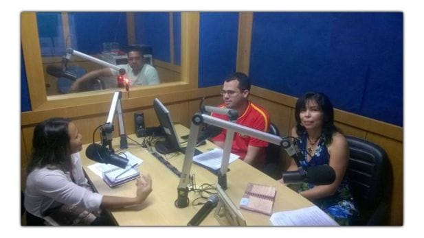 Janira Ferreira, Élida Sousa com o apresentador Diego Emir