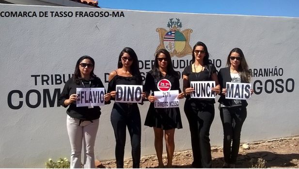 Servidores de todas as regiões do estado aderiram à vigília, na foto servidoras da comarca de Tasso Fragoso a 917 km da capital.